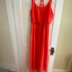 Bisou Bisou Orange sleeveless  Maxi Dress with back cut out